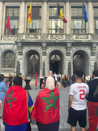 Groupe Socialiste du Parlement de la Fédération Wallonie-Bruxelles - Nos députés sur le terrain - Hommage et recueillement en soutien au victimes du séisme au Maroc